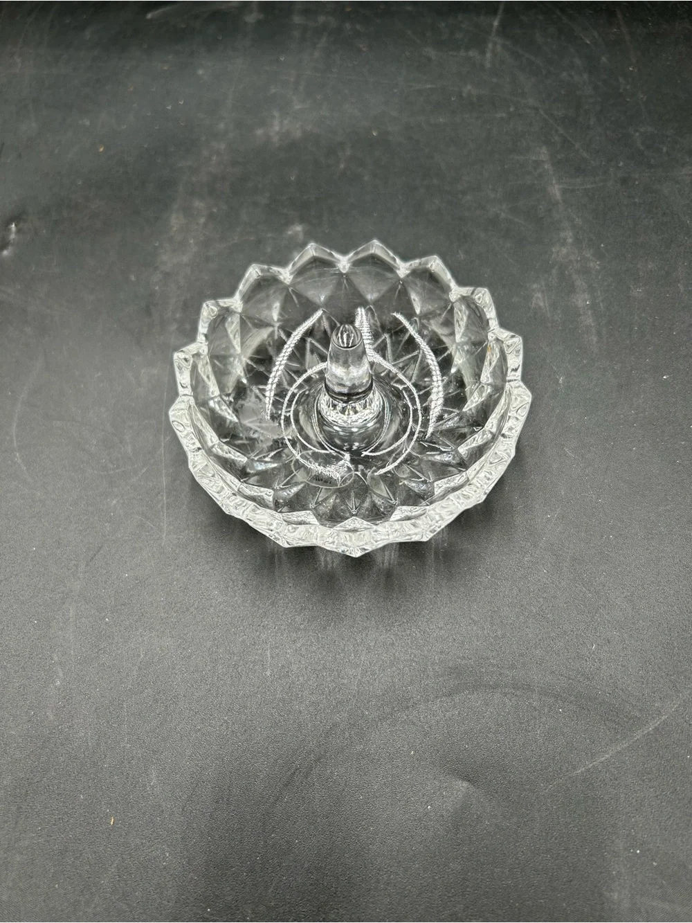 Avon crystal glass Ring Holder Dish